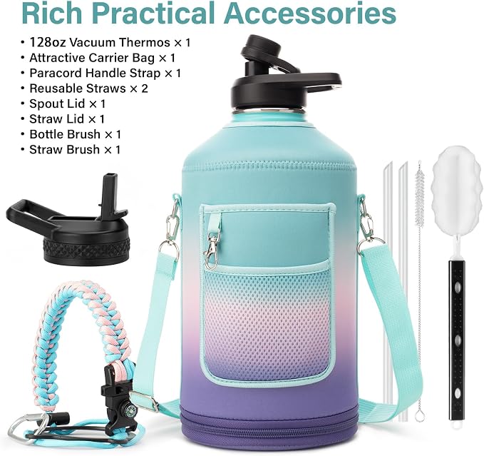 DYSANKY 1 Gallon Water Bottle Insulated | Thickened Stainless Steel Vacuum - Image 2
