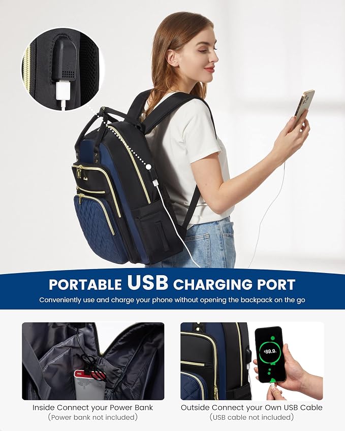 LOVEVOOK Laptop Backpack for Women, Fashion Travel Work Commuter Backpack Purse - Image 6