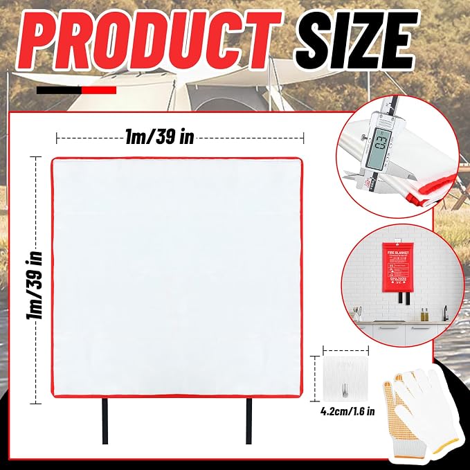 45 Pcs Emergency Fire Blankets for Home and Kitchen 40x40 Inch 15 Fiberglass - Image 2