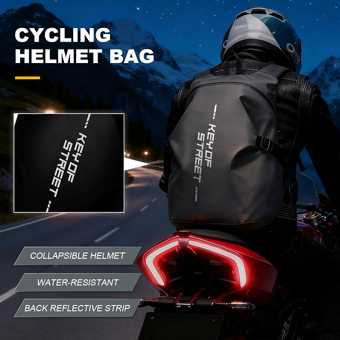 Motorcycle Backpacks for Men and women, Waterproof Helmet Backpack, Motorcycle - Image 6