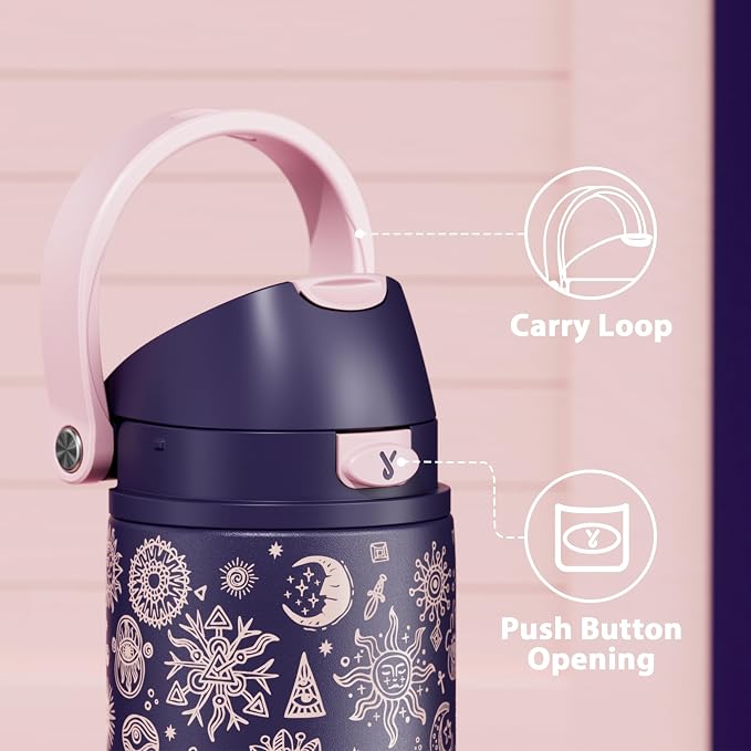 24 oz Insulated Water Bottle for Women: Meoky Stainless Steel Metal Water Bottle - Image 4