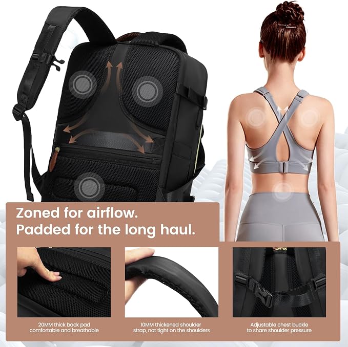 LOVEVOOK 40L Travel Backpack for Women, Carry On Backpack - Image 4