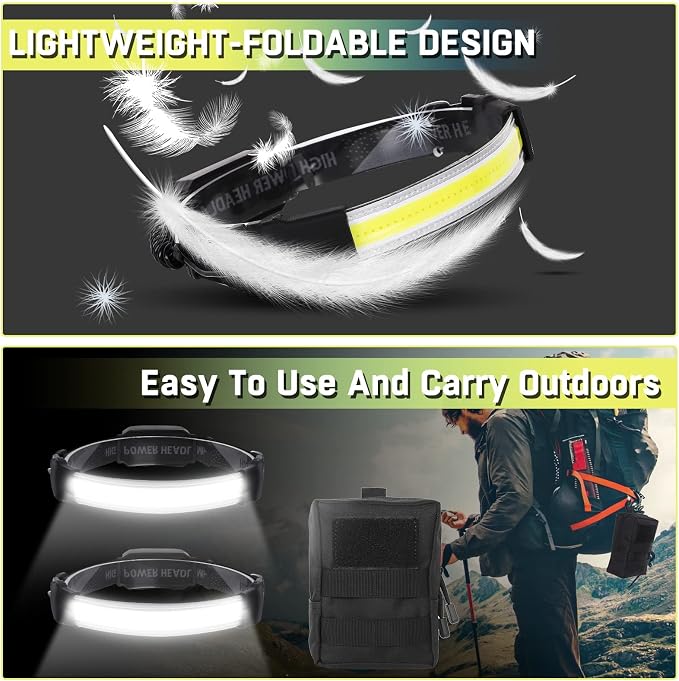 Headlamp Rechargeable, Ultra Bright Upgrade 1500 Lumens 6 Modes Head Lamp Led - Image 7