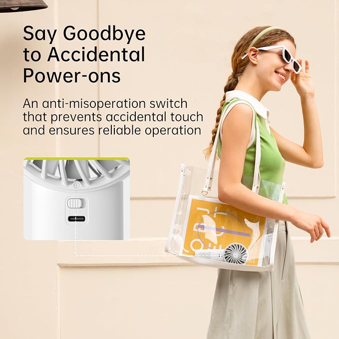 JISULIFE Handheld Portable Fan, Stronger and Longer-Lasting: 5 Speed, 3600mAh - Image 7