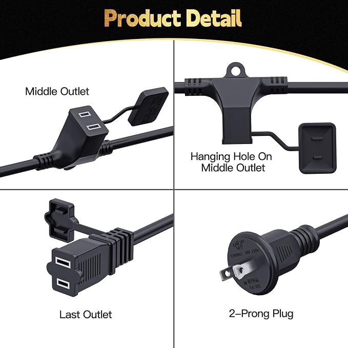 40FT Outdoor Extension Extension Cord - Image 6