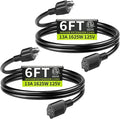 16/3 Black Extension Cord 6 FT Indoor, Short Extension Cord by Seeklyze