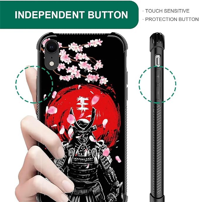 for iPhone XR Case, Sakura Japanese Samurai Pattern Graphic Design Girl Boy - Image 4