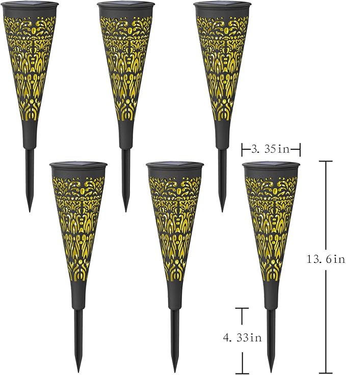 gardencave 6 Pack Solar Lights Outdoor Garden Decorative Mandala Solar Pathway - Image 7
