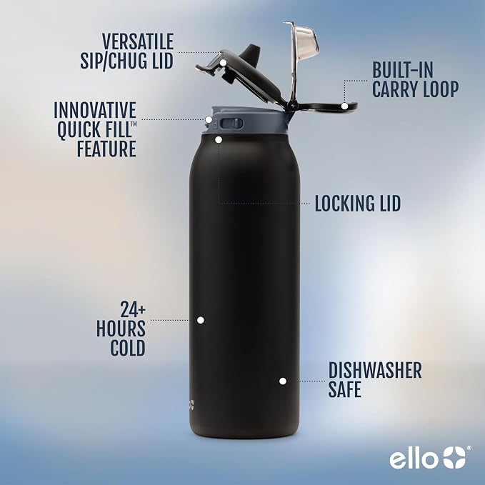 Ello Pop & Fill 40oz Stainless Steel Water Bottle - Image 3