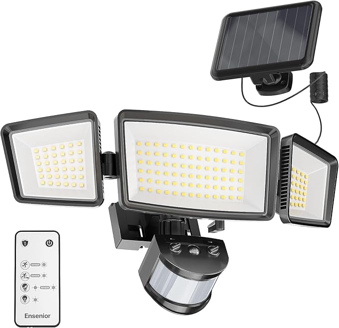 Ensenior 5 Motion Sensor Modes Solar Security Light, 1800LM 270° Wide Angle 3 by Ensenior