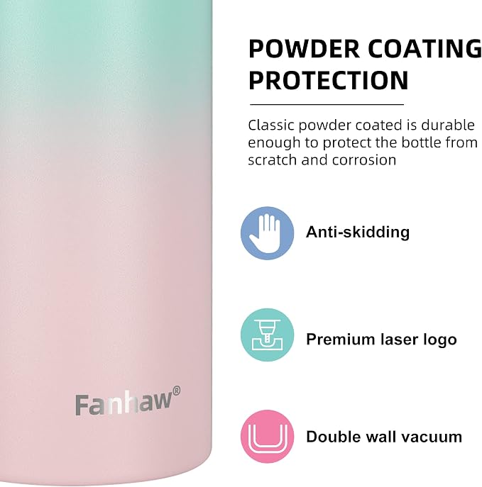 Fanhaw 24 oz Insulated Stainless Steel Water Bottle - Image 4