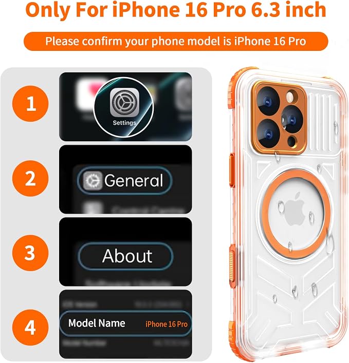 for iPhone 16 Pro Waterproof Case Compatible - Image 2