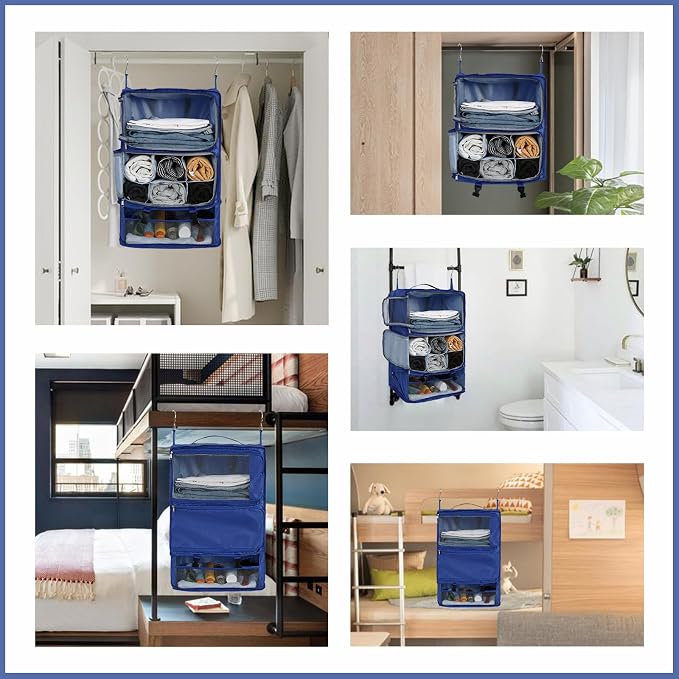 Surblue Hanging Shelves Travel Storage Bag Compression Packing Cube - Image 7
