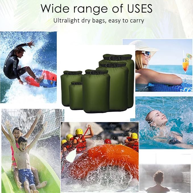 Pimoys 5 Pack Waterproof Dry Sacks, Lightweight Outdoor Dry Bags 20L /12L / - Image 5