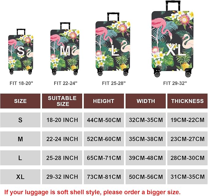WUJIAONIAO Travel Luggage Cover Baggage Suitcase Cover Protector Skins 18-32 - Image 6