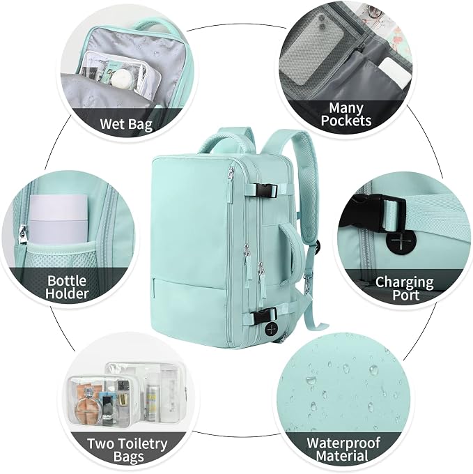 Hanples Carry on Backpack, Laptop Travel Backpack - Image 5