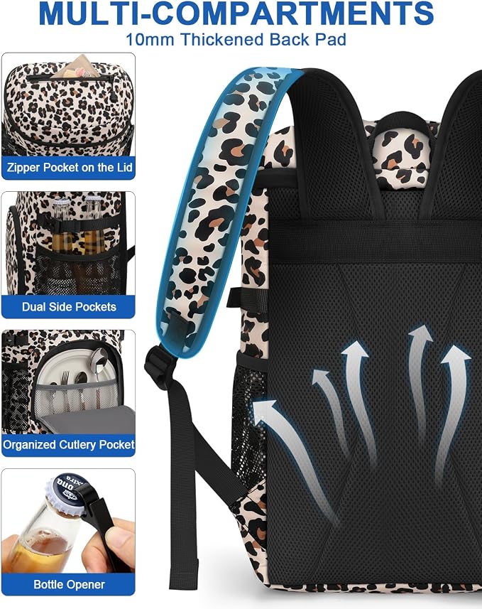 Pritent Cooler Backpack for Men Women Insulated Waterproof Backpack Cooler Leak - Image 6