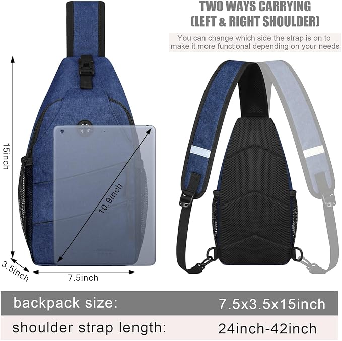 Pritent Crossbody Bags for Women Men Trendy Sling Bag Backpack Casual Chest Bag - Image 2