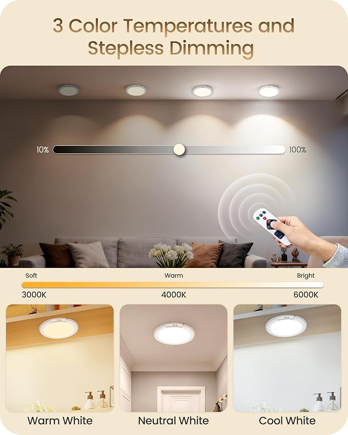 2 Pack Rechargeable Motion Sensor Ceiling Lights - Image 5