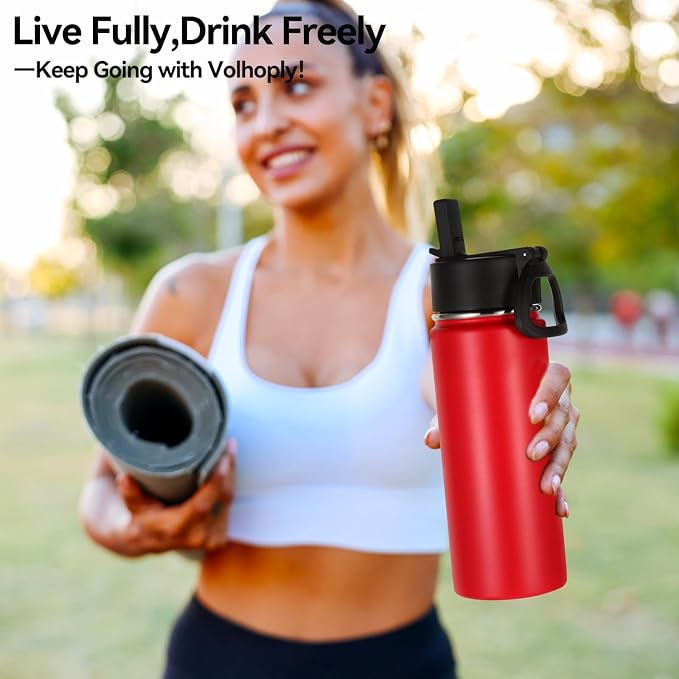 Volhoply 18oz Insulated Water Bottle Bulk 2 Pack, Kids Stainless Steel Water - Image 7