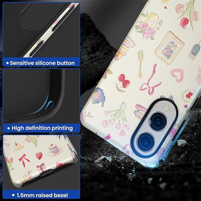 for Samsung Galaxy S25 Edge Case, HL2 Aesthetic Bow Preppy Collage Hybrid 2 - Image 3
