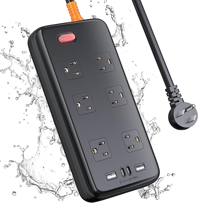 Outdoor Power Strip Weatherproof, IPX6 Waterproof Surge Protector by ZZJPowerStrip