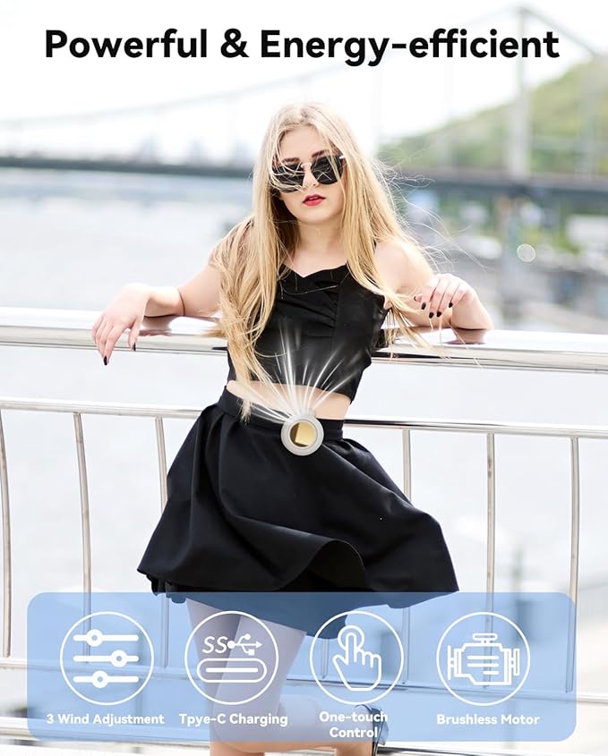 Portable Silent Mini Bladeless Fan Clip On, Small Fan Clip on - Image 5