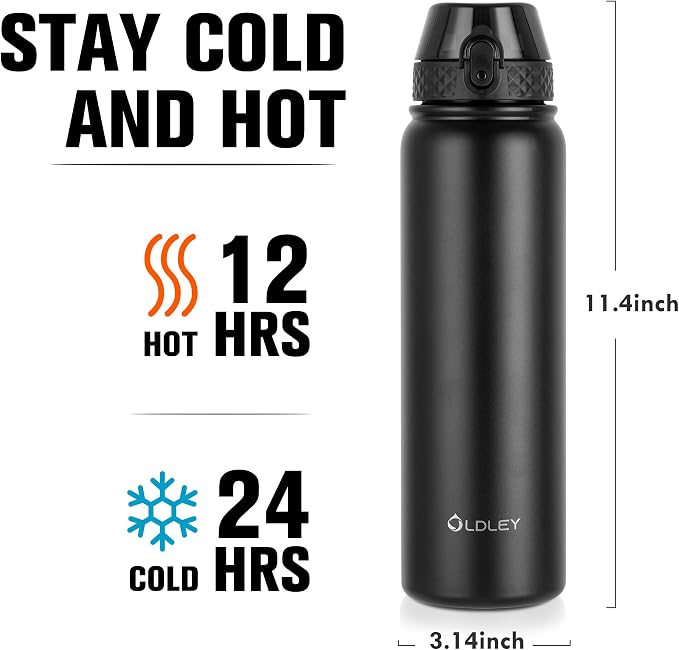 Oldley Insulated Water Bottle 32oz Water Bottles - Image 2