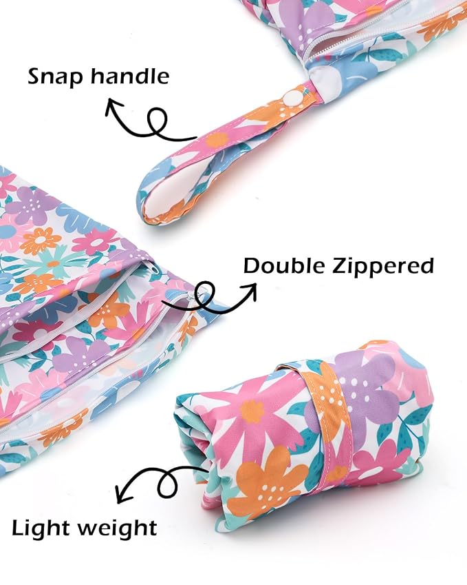 ALVABABY 3 Cloth Diaper Wet Dry Bags Waterproof Reusable - Image 2