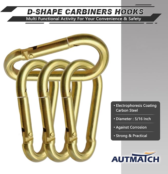 AUTMATCH Carabiner Clips, 4 Pack - Image 3