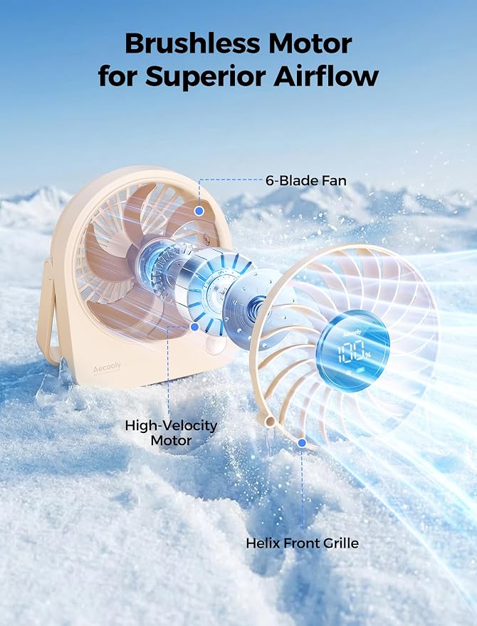 Aecooly Mini Portable Fan, Small Enough to Hold USB Desk Fan, 4 Speeds Quiet - Image 5