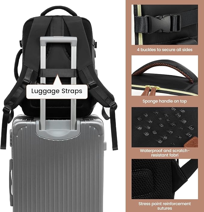 LOVEVOOK 50L Travel Backpack Carry On Airline Approved, Large Backpack - Image 7