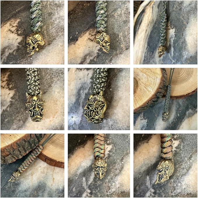 Handmade Lanyards with Brass Beads – Paracord 550 Survival Gear Leash - Image 5