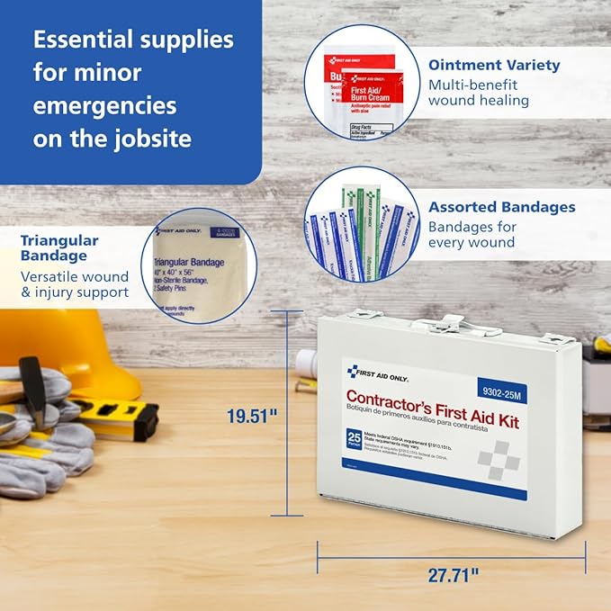 First Aid Only 9302-25M 25-Person Contractor's First Aid Kit - Image 4