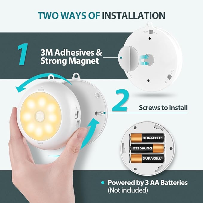 Reoshine Under Cabinet Lighting, LED Puck Lights AA Battery Operated, Closet - Image 5