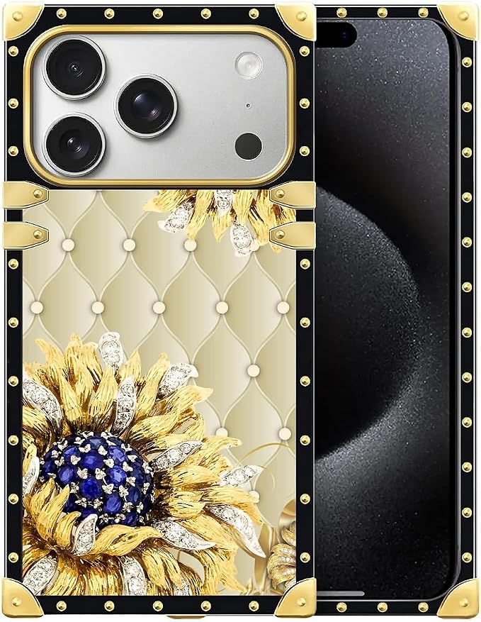 for iPhone 17 Pro Case Luxury Golden Decoration by Unknown