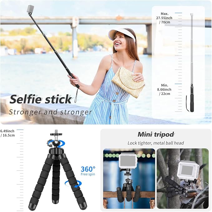 NEEWER 50 in 1 Action Camera Accessory Kit Compatible - Image 6