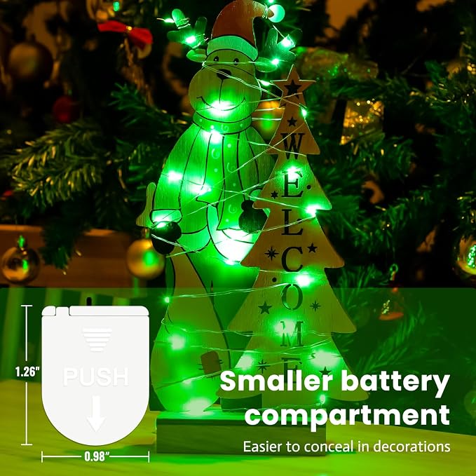 ZSJWL 30 Pack Green Fairy Lights Battery Operated, 7FT 20LED Mini Starry Light - Image 2