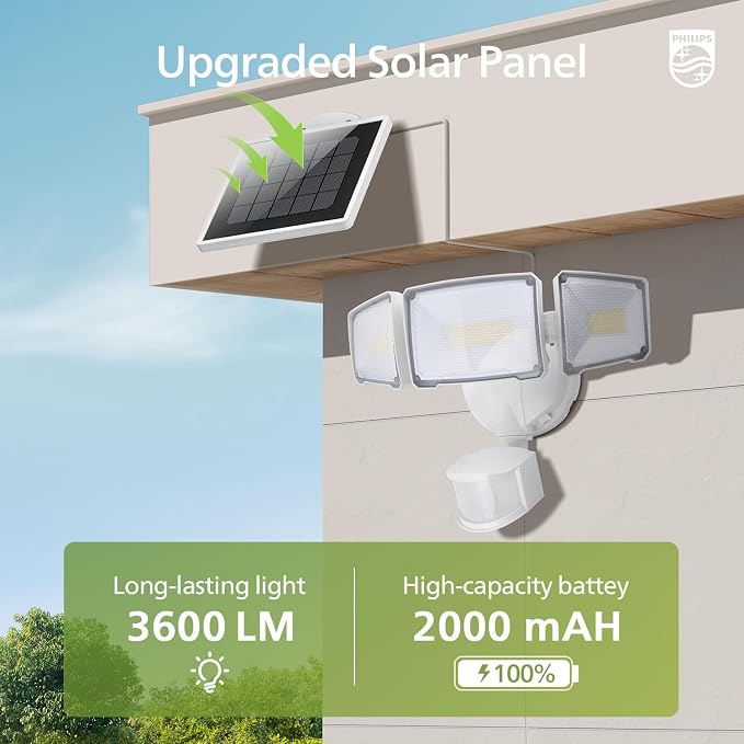 Philips 3600LM Solar Security Lights w/PIR Motion Sensor Outdoor, Waterproof - Image 7