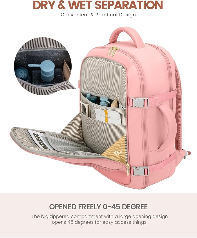 LOVEVOOK Travel Backpack For Women, 40L Carry On Backpack Flight Approved - Image 7