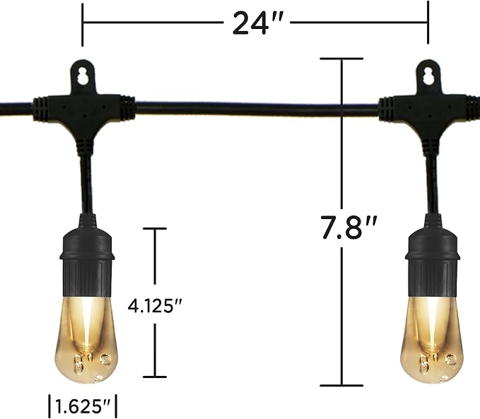 Enbrighten LED Outdoor String Lights 48ft Soft Warm White Patio Lights - Image 7