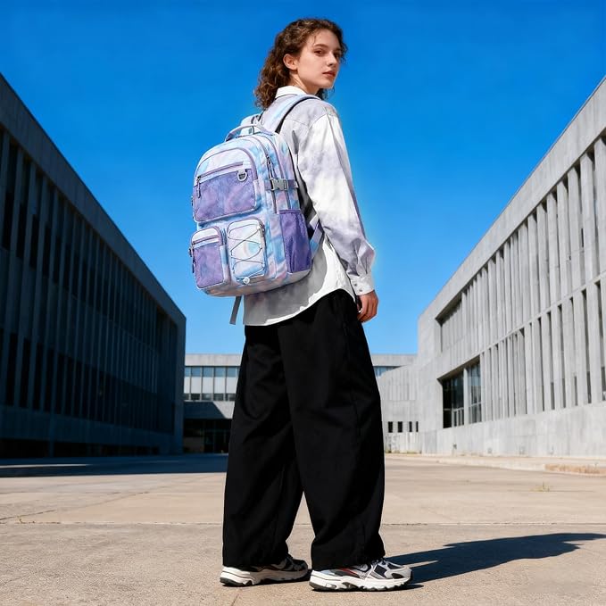 Lohol Multi-Pocket Backpack for School College Travel, Heavy Duty Big Bookbag - Image 2
