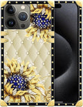 Compatible with iPhone 16 Pro Max Case, Sunflower Diamonds Leather Luxury by Unknown