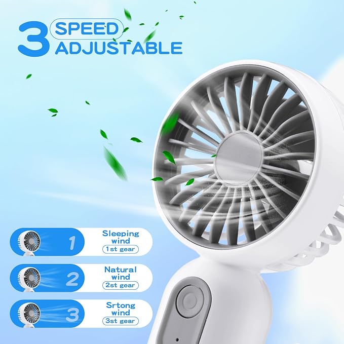 Rossesay 6 Pcs Mini Portable Fan Bulk Cute Handheld Lightweight Small Little - Image 3