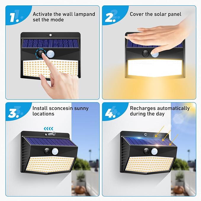 Solar Motion Sensor Lights Outdoor Solar Fence Lights - Image 5