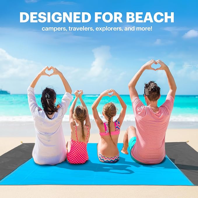 EASYFUN Beach Blanket Sandproof Oversized, Portable Picnic Mat - Image 7