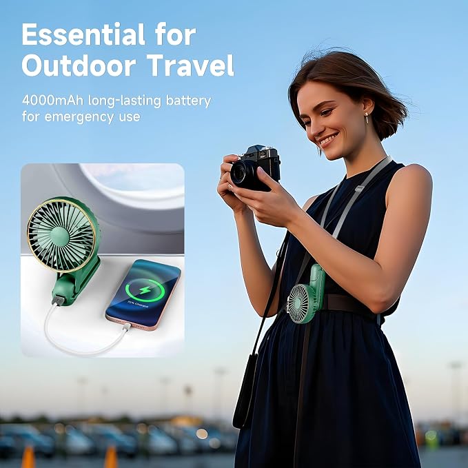 Portable Handheld Fan, 180° Foldable Personal Fan, USB Rechargeable Mini Hand - Image 4