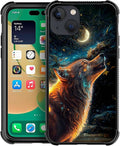 for iPhone 14 Case, Star Cave Hungry Wolf Pattern Graphic Design Girl Boy Soft by FKBRCL4U