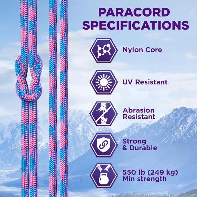 TECEUM Reflective Paracord Rope 1000 – 1000ft/200ft/100ft/50ft – 40+ Colors – - Image 3