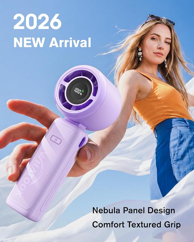WHATOOK Portable Personal Handheld Fan: High Speed Cooling Fan, 12 Hours - Image 2